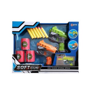 2 Pcs Competition Soft Gun toy Space Gun Bundle With 8 PCs soft Bullets 3 Eva Soft Target – Gun
