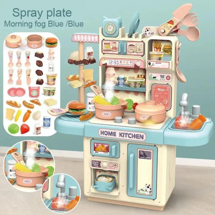 DIY Kids Dream Kitchen Set Simulation. Steam, Water, Light And Music